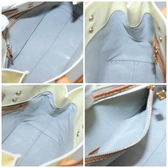 LOUIS VUITTON Monogram Vernis Reade PM Hand Bag Perle M91336 LV Auth 139501